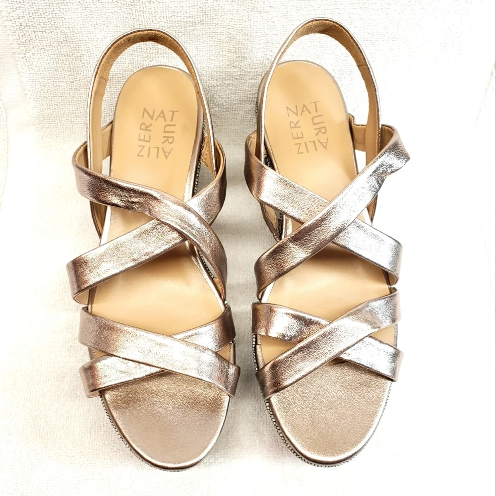 NATURALIZER Metallic Platform Espadrille Wedge